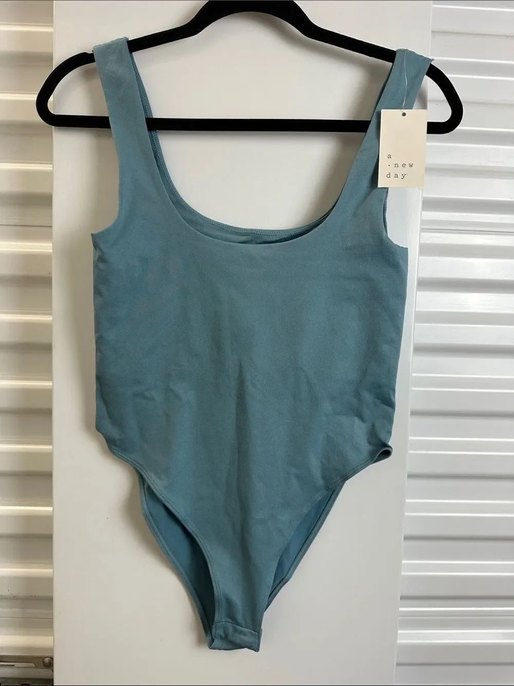 A NEW DAY  Dusty Teal Scoop Neck One-Piece Bodysuit